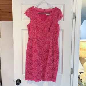 Calvin Klein Pink Lace Midi Dress